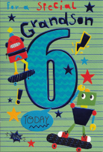 Picture of FOR A SPECIAL GRANDSON 6TH TODAY CARD